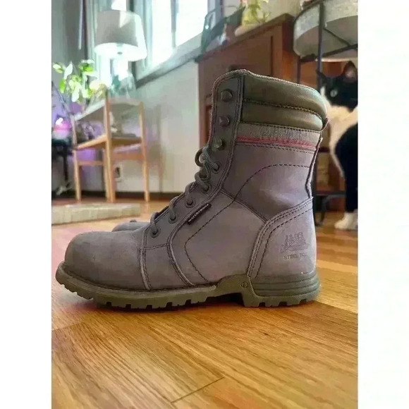 Caterpillar Womens Echo Steel Toe Waterproof Frost Grey Work Boots l SIZE 7.5 - Picture 2 of 9